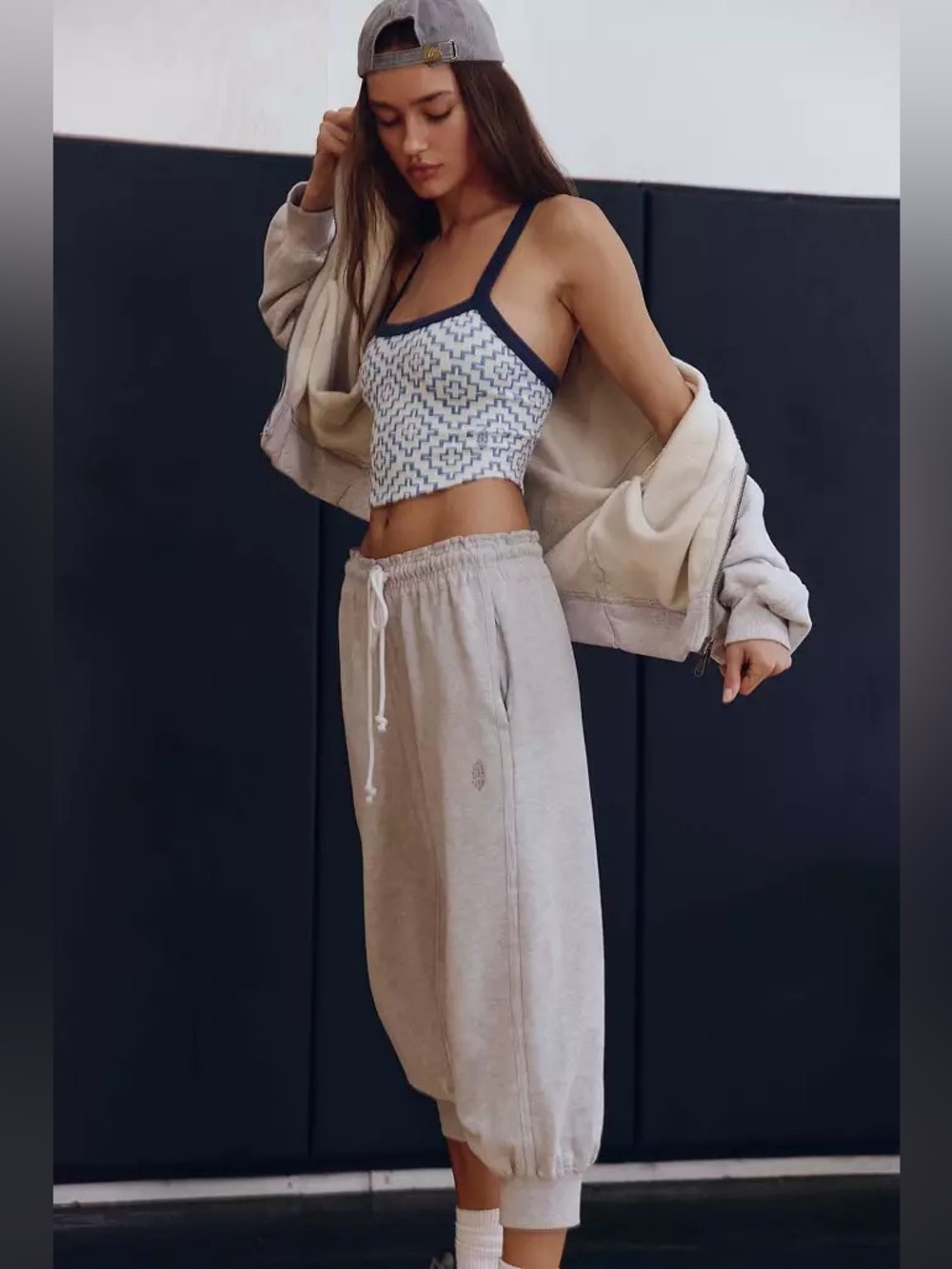 *NWT* Free People FP Movement All Clear Jacquard Cami in Blue Crush Combo, XL - Picture 4 of 16